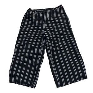 Women's Joe Fresh Striped Culottes Pants Size 16W Black and White